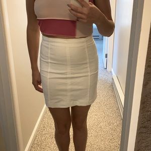 Medium white denim skirt